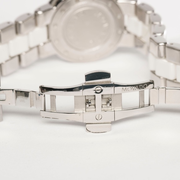 Auth MOVADO Cerena Diamond White Ceramic Watch - Picture 8 of 9
